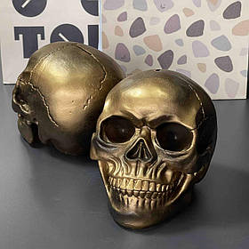 Копілка "Череп" на Хелловін, золота, Череп Копилка на хэллоуин