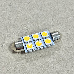 Лампа LED софітна C5W 24V T11x39-S8.5 (6 SMD size5050) WARM WHITE (tmp-15T11-24V) 4905973835