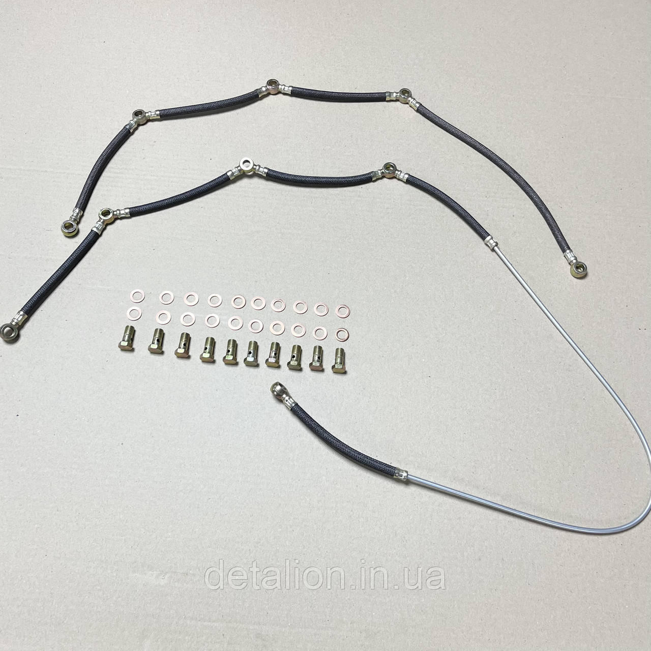 Трубки форсунок КАМАЗ комплект лев.+прав.+болти + шайби (дережні) 740-1104346/70-01, фото 1