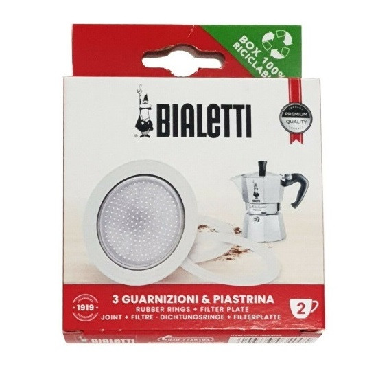 Комплект прокладок для Bialetti 3 ущільнювача + фільтр 2 cup Guarnizione