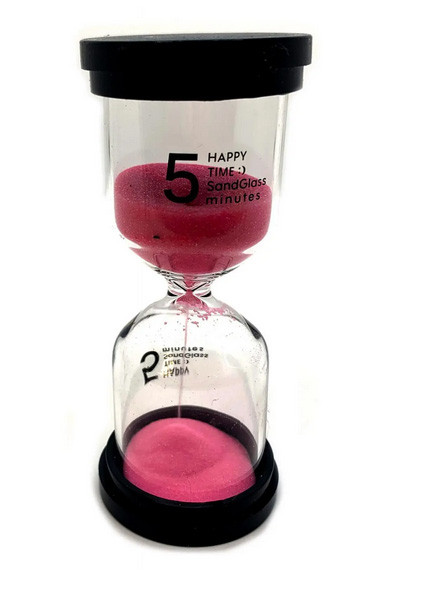 Пісочний годинник на 5 хв рожевий пісок, фото 1