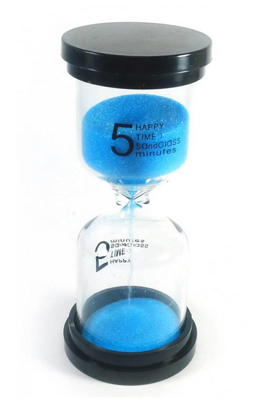 Пісочний годинник скляний 5 хв синій пісок, фото 1