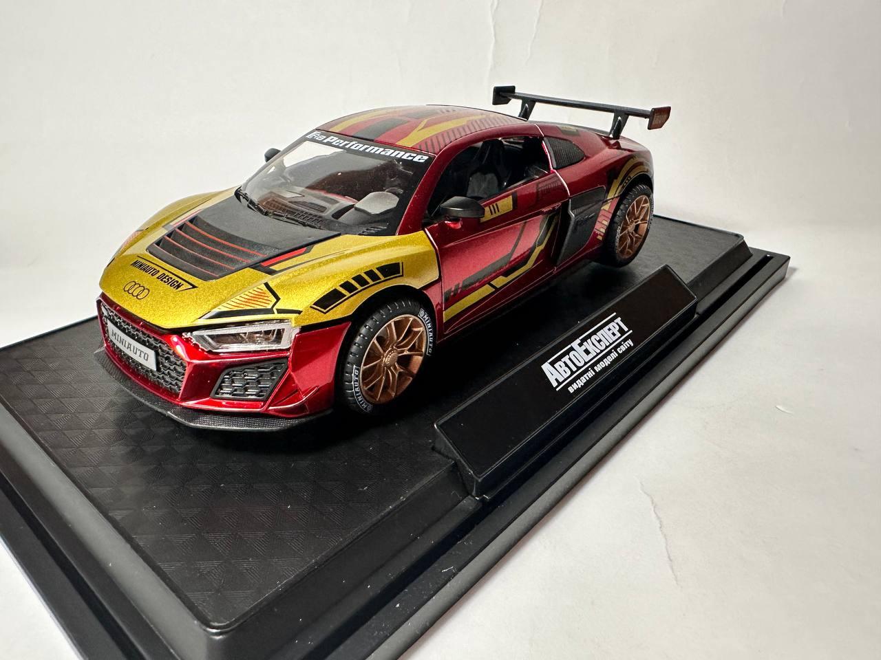 Машинка металева AUDI R8 , "АвтоЕксперт" АУДИ Р8, червона, світло звук 21* 6 * 9 см, 1:24