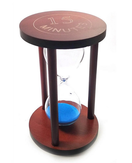 Пісочний годинник для сауни та лазні 15 хв синій пісок, фото 1