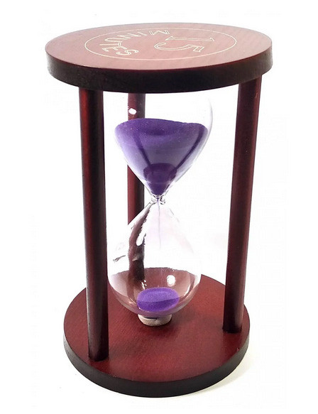 Пісочний годинник настільний 15 хв фіолетовий, фото 1