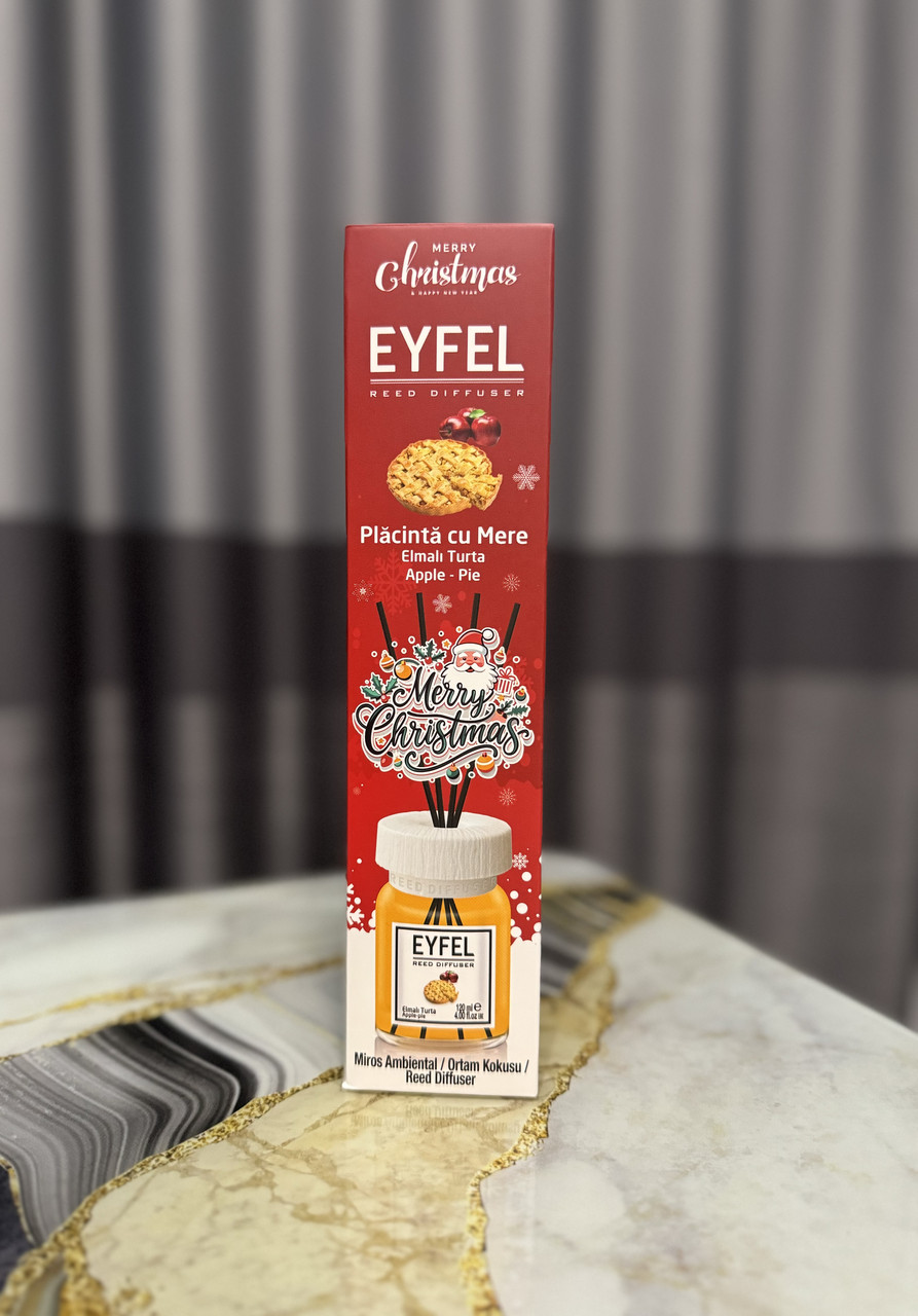 Аромадифузор Eyfel Perfume Reed Diffuser Новорічний Merry Christmas Яблучний пиріг 120 мл, фото 1