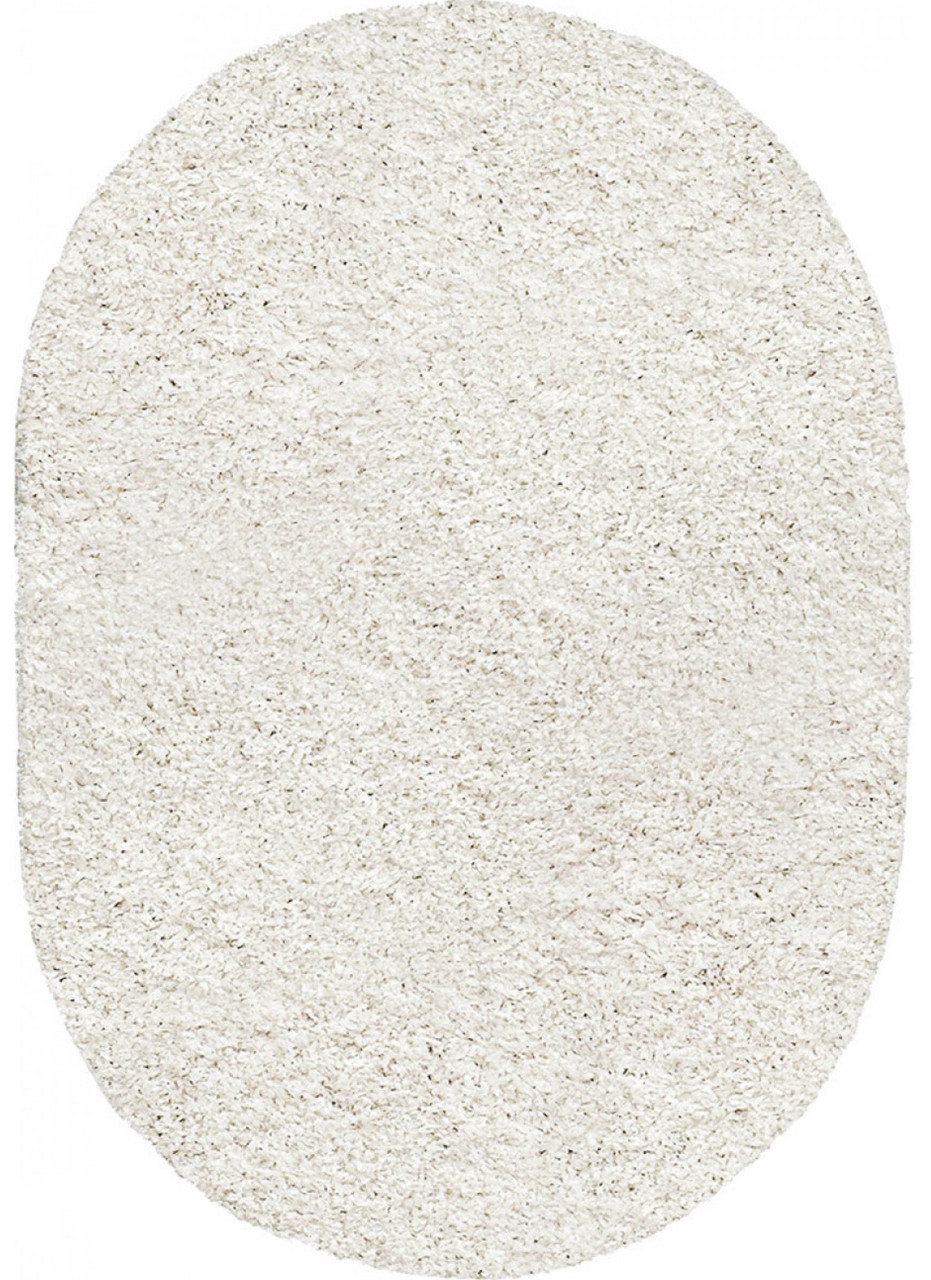 Килим 0,80х1,50 білий овал з високим ворсом Fantasy 12500/10о