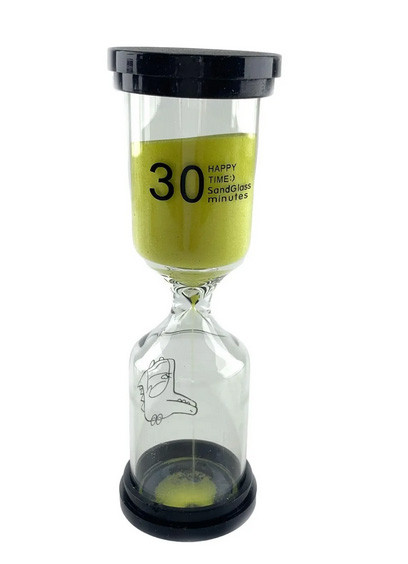 Пісочний годинник настільний 30 хв жовтий пісок, фото 1