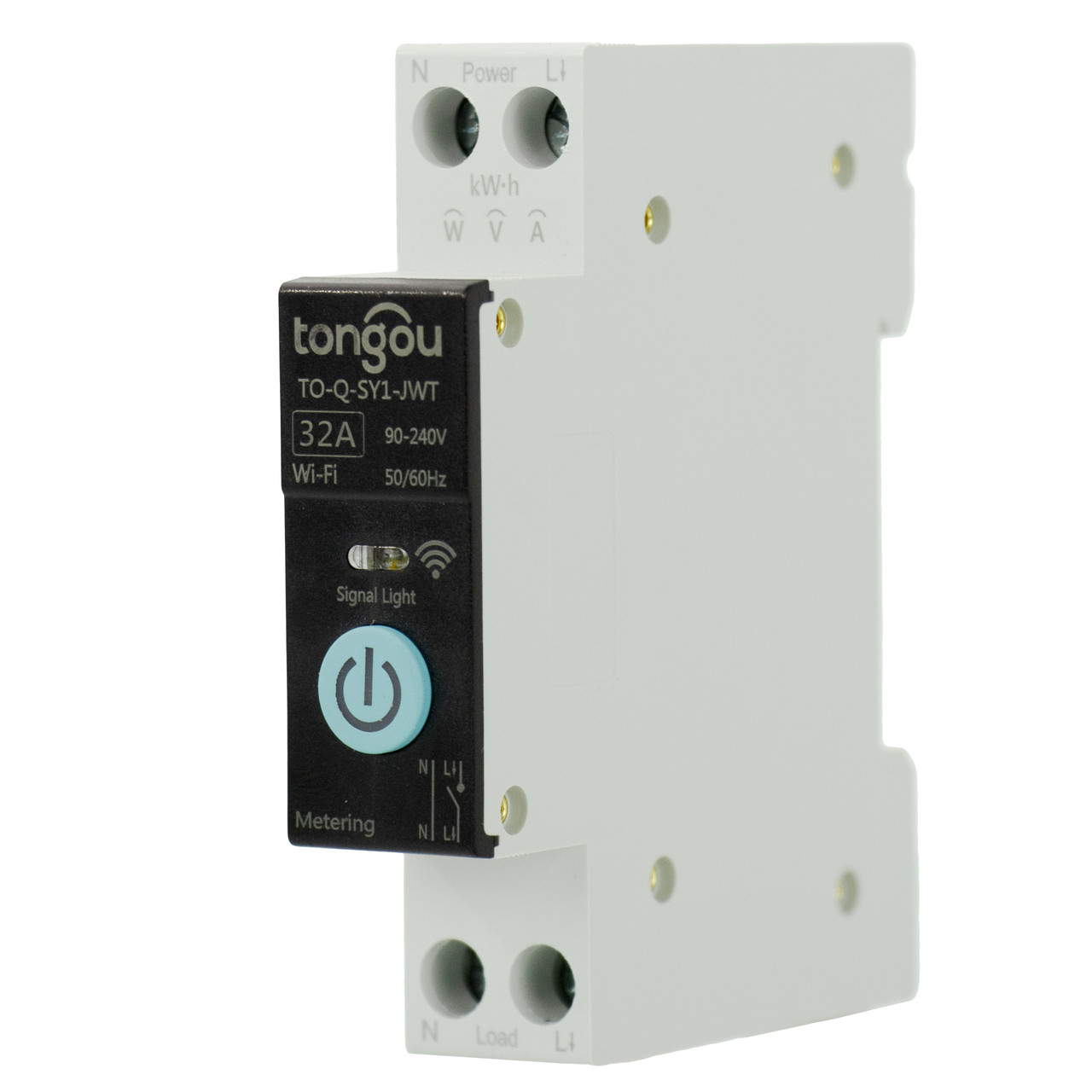 Wi-Fi автоматичний вимикач Tongou TO-Q-SY1-JWT 1P 32А DIN однофазний + лічильник кВт/год