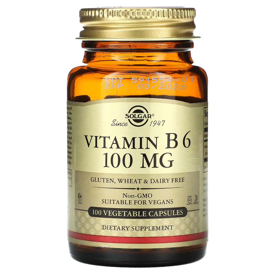 Vitamin B6 100 мг Solgar 100 капсул, фото 1