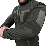 Флісова кофта тактична "ГРІЗЛІ" з накладками олива, фото 5