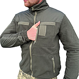 Флісова кофта тактична "ГРІЗЛІ" з накладками олива, фото 2