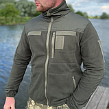 Флісова кофта тактична "ГРІЗЛІ" з накладками олива, фото 6