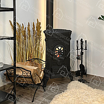 Чавунна піч камін буржуйка Eurokom Ingrid 9 КВт подвійна стінка піч буржуйка з варильної поверхнею, фото 3