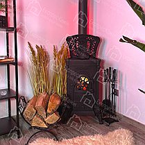 Чавунна піч камін буржуйка Eurokom Ingrid 9 КВт подвійна стінка піч буржуйка з варильної поверхнею, фото 2