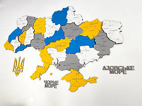 Багатошарова дерев'яна мапа України у кольорі UA, фото 5