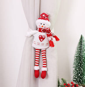 Тримач для штор новорічний Сніговик 14566 4х15х50 см ID 4976076