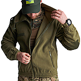 Флісова кофта тактична Mil-tec F2 з накладками олива, фото 2