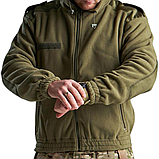 Флісова кофта тактична Mil-tec F2 з накладками олива, фото 3