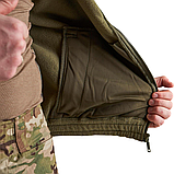 Флісова кофта тактична Mil-tec F2 з накладками олива, фото 4
