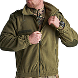 Флісова кофта тактична Mil-tec F2 з накладками олива, фото 7