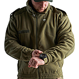 Флісова кофта тактична Mil-tec F2 з накладками олива, фото 6