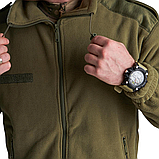 Флісова кофта тактична Mil-tec F2 з накладками олива, фото 9
