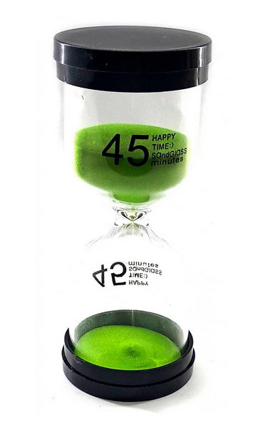 Пісочний годинник на 45 хв зелений пісок, фото 1