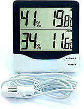 Цифровий кімнатний/вуличний термогігрометр з дротовим датчиком TFA 30.5013, фото 3