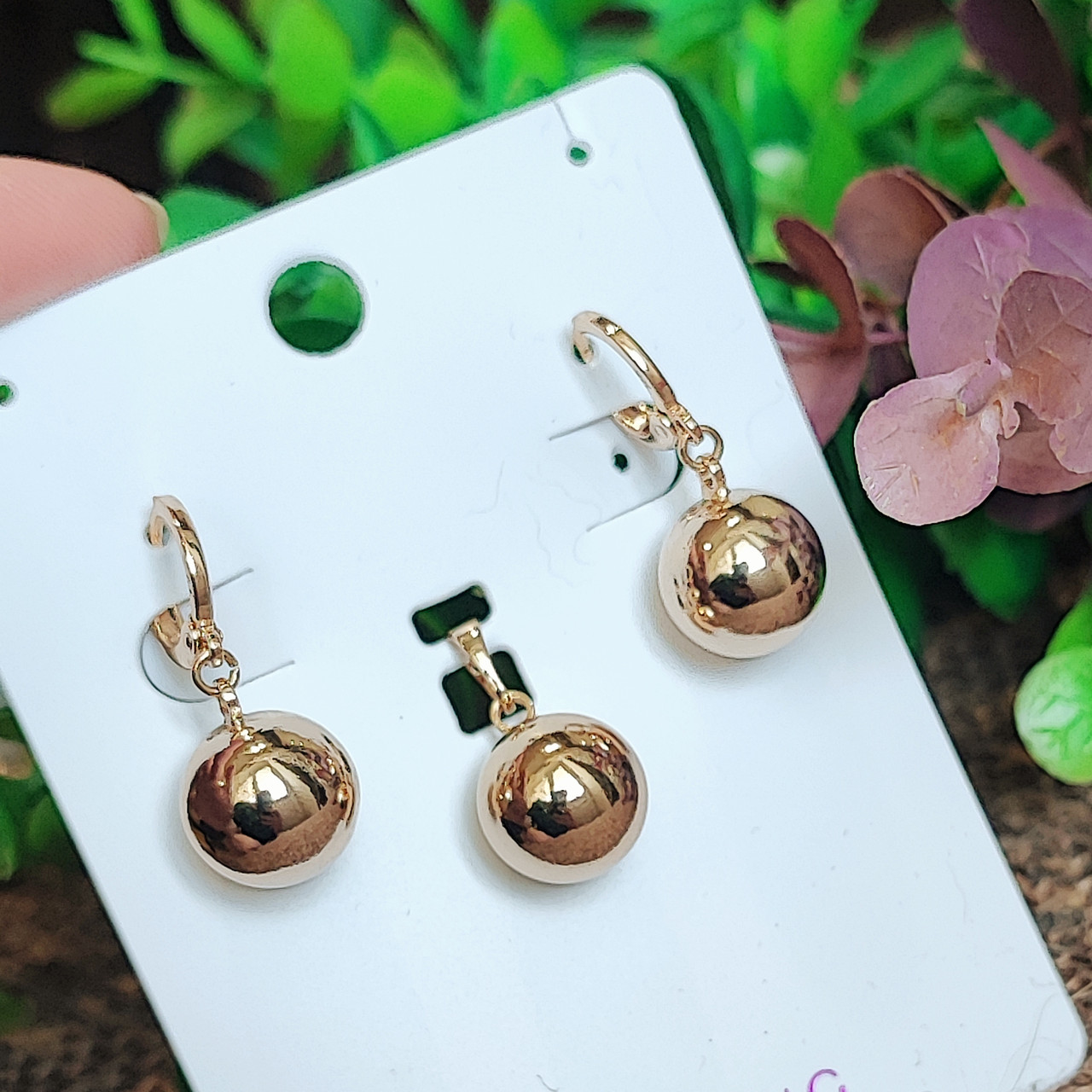 Комплект сережки і кулон Xuping медичне золото позолота 18К 8842