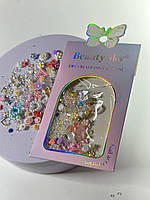 Набір прикрас для нігтів мікс рожевий