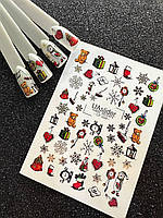 Новорічні наклейки для нігтів CF-009