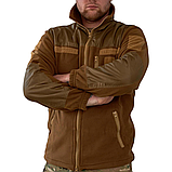 Флісова кофта тактична "ГРІЗЛІ" з накладками койот, фото 2
