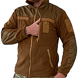 Флісова кофта тактична "ГРІЗЛІ" з накладками койот, фото 3