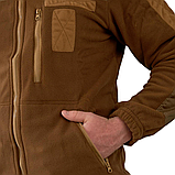 Флісова кофта тактична "ГРІЗЛІ" з накладками койот, фото 4