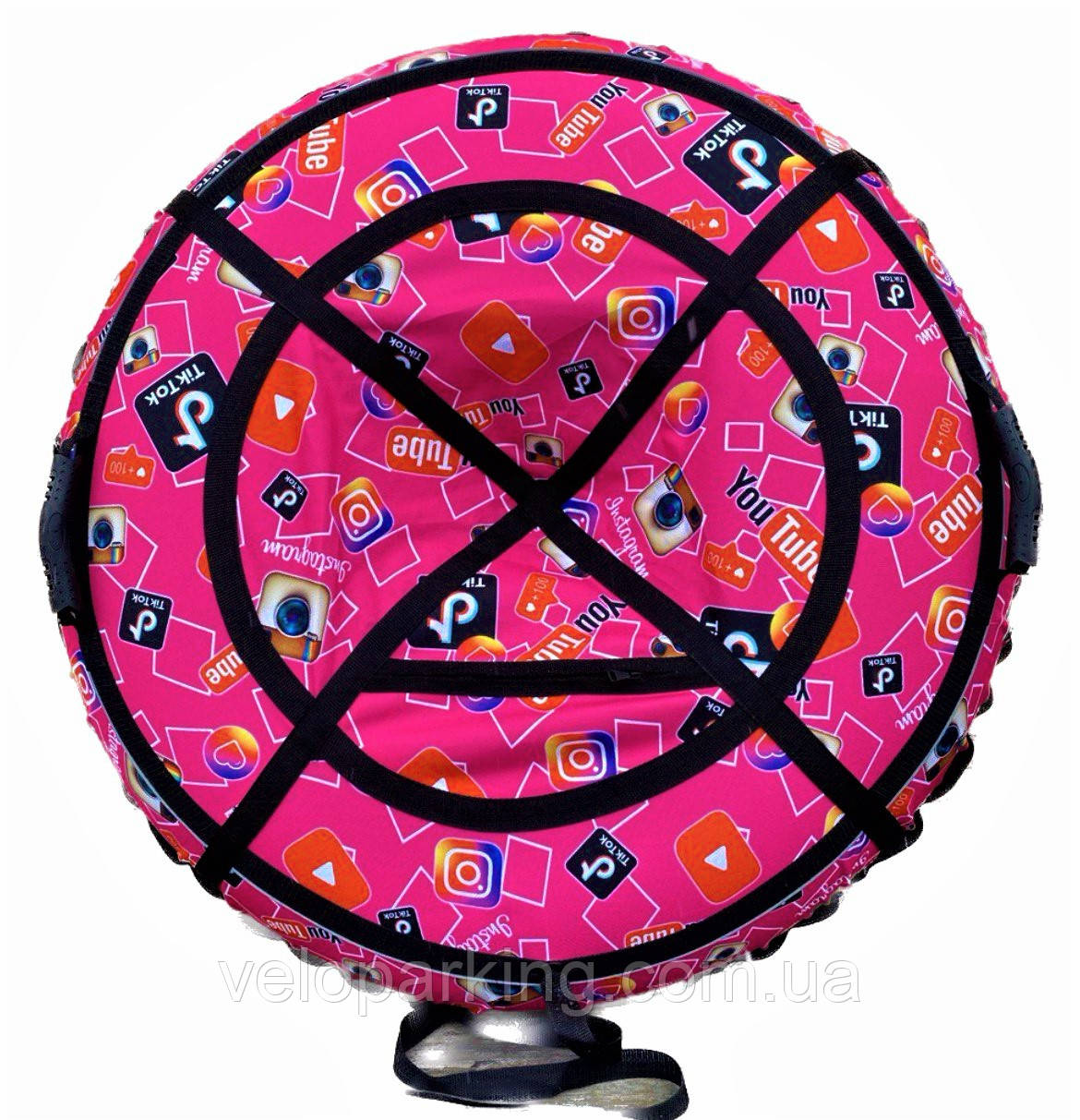 Тюбінг (ваташка) 120 см, надувні санки дитячі, Тік струм для дівчинки малиновий, крижана пВХ