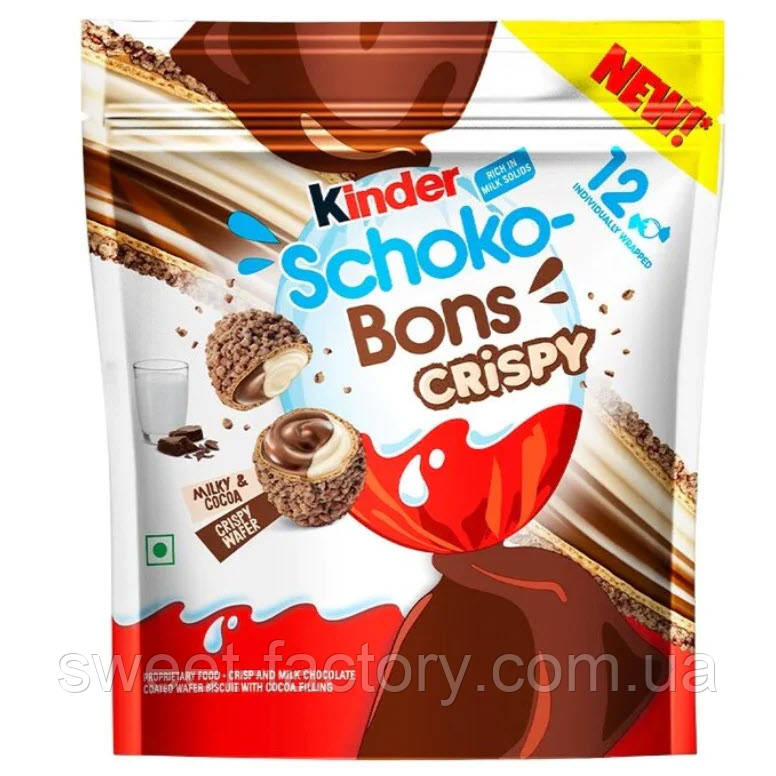 Шоколадні цукерки Kinder Schoko Bons Crispy 67g, фото 1
