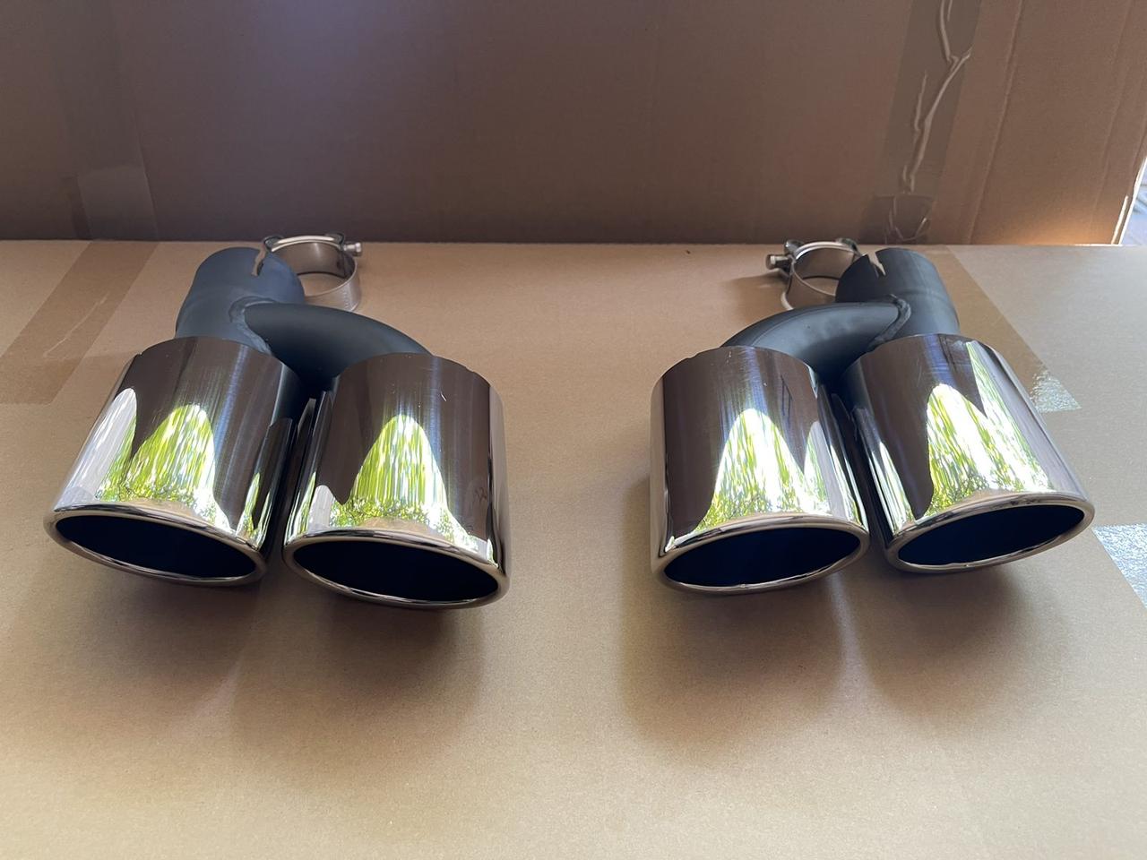 Насадки на вихлоп Audi A3 8 V (12-16) тюнінг обвіс стиль S3 (хром), фото 1