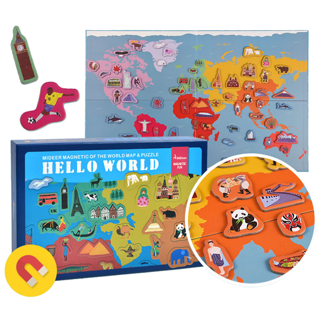 Магнітна книга "Мапа світу" MiDeer Toys