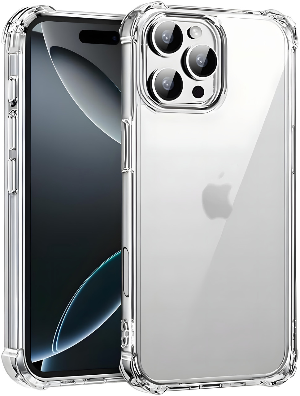 Протиударний чохол із посиленими кутами для iPhone 16 Pro Max прозорий силіконовий бампер