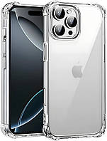 Протиударний чохол із посиленими кутами для iPhone 16 Pro прозорий силіконовий бампер