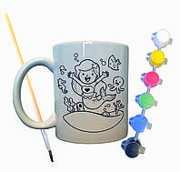 Набір для творчості кружка розмальовка "Маленька Русалонька" 330 мл біла