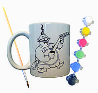 Набір для творчості кружка розмальовка "Козак" 330 мл біла