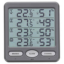 Цифровий термогігрометр TFA Klima-Monitor 30.3054.10 | Три зовнішні бездротові датчики| Температура, Вологість, фото 2