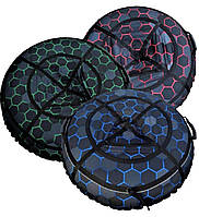 Тюбінг (ваташка) 120 см, надувні санки дитячі стільники, підлітковий, з камерою, крижана пвх зелений