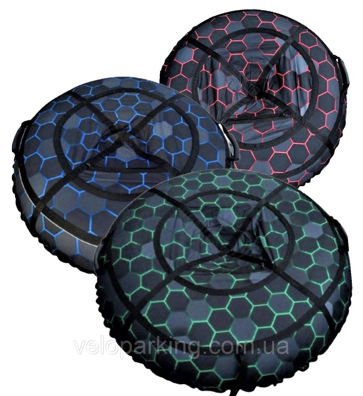 Тюбінг (ваташка) 100 см і 120 см, надувні санки дитячі пари, підлітковий, з камерою, крижана пвх зелений