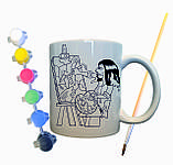 Набір для творчості кружка розмальовка "Художник" 330 мл біла, фото 2