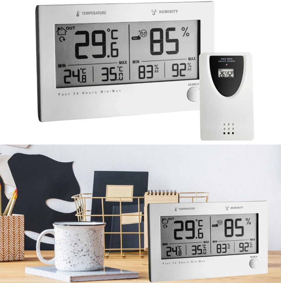 Цифровий термогігрометр із бездротовим датчиком TFA Twin Plus 30.3049