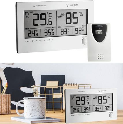 Цифровий термогігрометр із бездротовим датчиком TFA Twin Plus 30.3049, фото 1