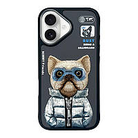 Чохол TPU+PC Nimmy 3D with Metal Buttons для iPhone 16 Колір Dog Black florentia